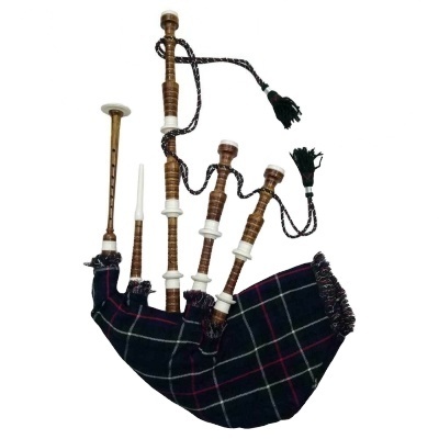 Wholesale Price Black Watch Tartan Bagpipe For Sale Custom Made Black Rosewood Bagpipes Scottish Highland Black Color Bagpipes