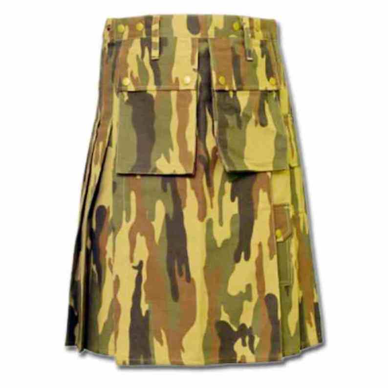 Cotton Kilt for Men's Premium Quality quick dry Scottish Utility camouflage Kilt Traditional Highland Men's Kilts customized