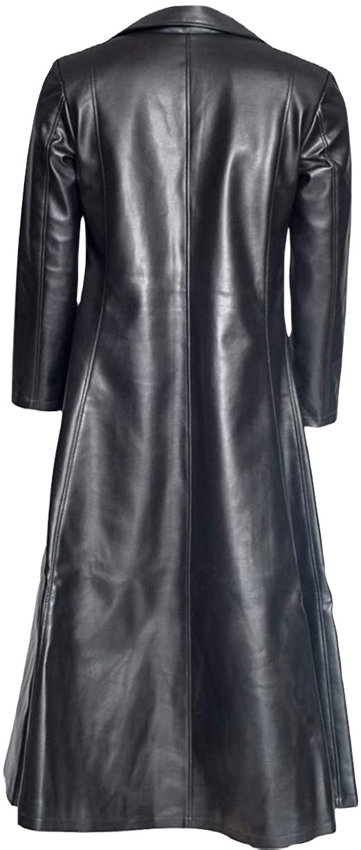 New Fashion Women Gothic Wear Long Coat>long leather Gothic coat chinchilla leather coats for ladies