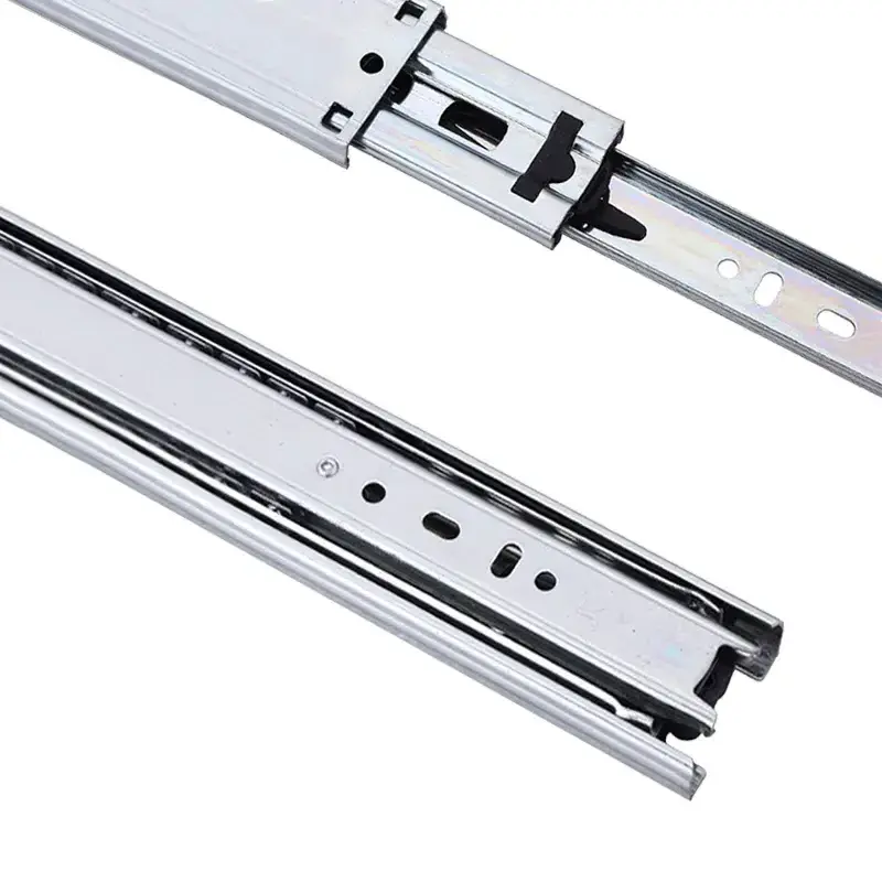 Kitchen Cabinet 45mm Stainless Steel Full Extension 3 Fold Ball Bearing Telescopic Channel Drawer Slide#4510