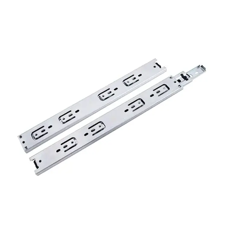 Kitchen Cabinet 45mm Stainless Steel Full Extension 3 Fold Ball Bearing Telescopic Channel Drawer Slide#4510