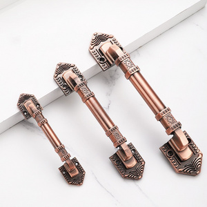 High Quality European-style antique copper wood door handle retro handle