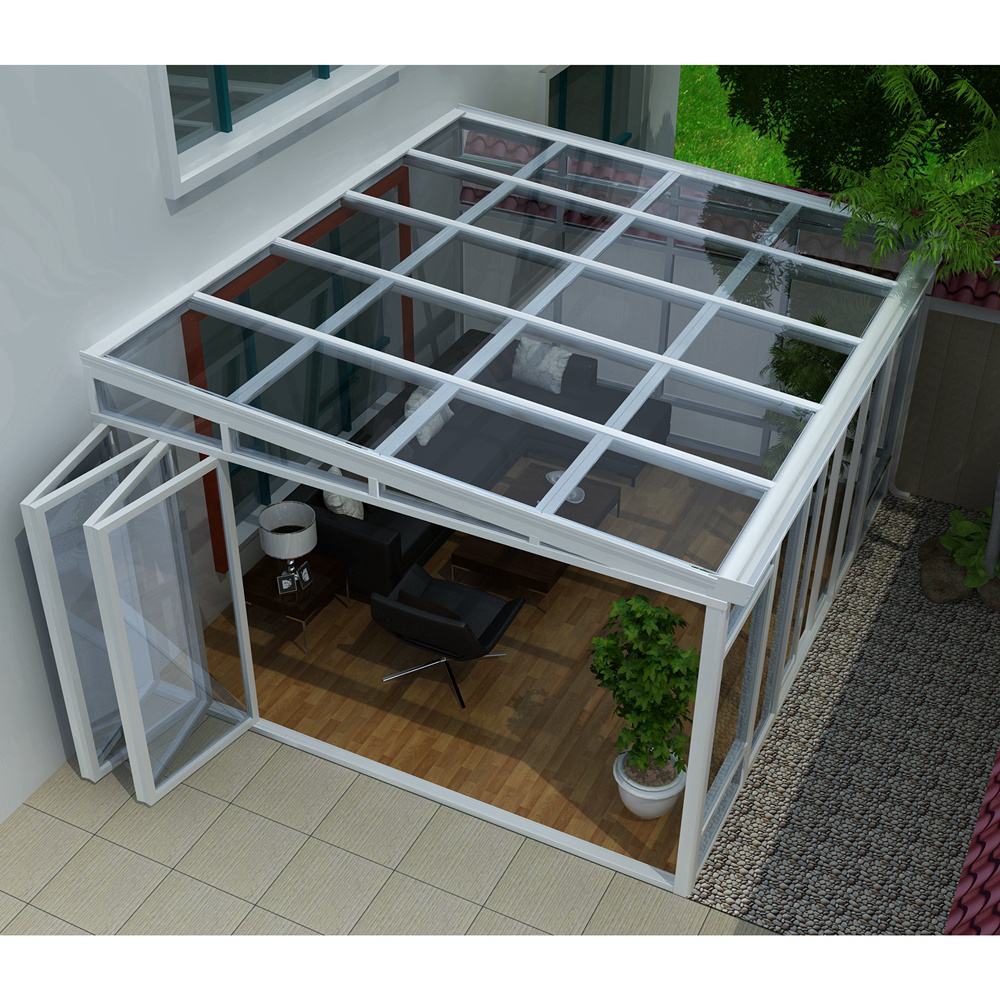 slant roof aluminum glass garden outdoor sun room price