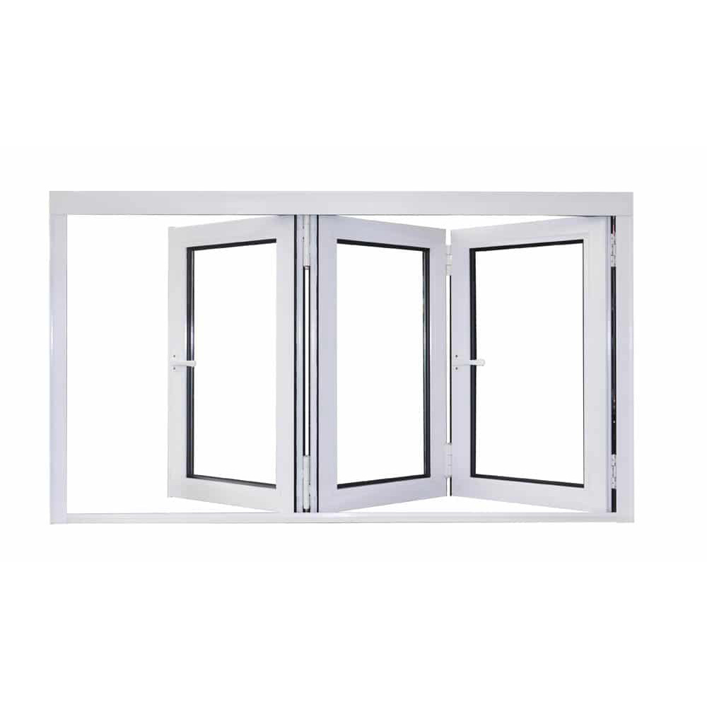 Double Glazed Glass Aluminium Windows 3 Panel Aluminium Accordion Balcony Bi Folding Windows Cost