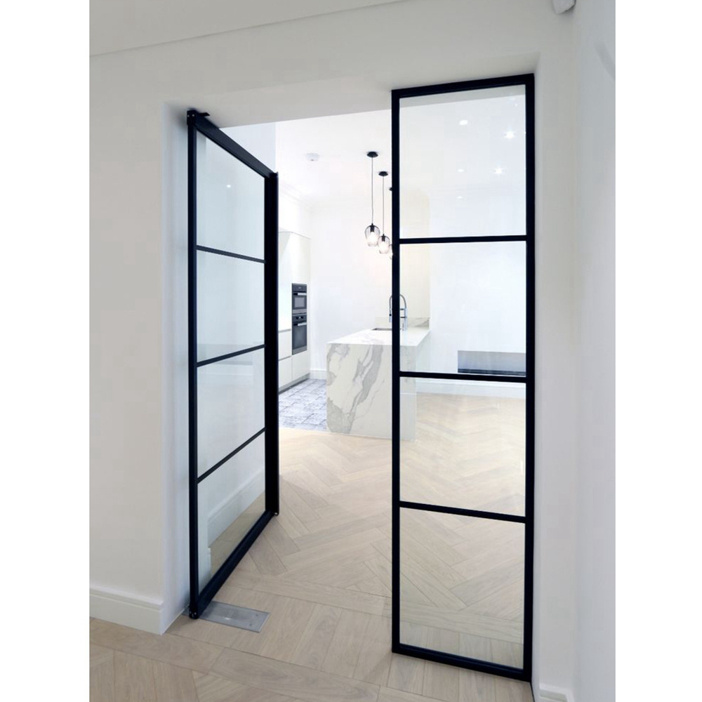 casement aluminum glass loft 5' french doors interior