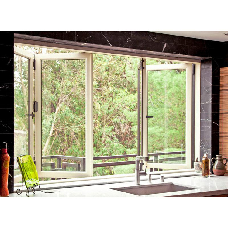 Factory Directly Sale Double Glazed Tempered Glass Horizontal Opening Aluminium Accordion Folding Windows