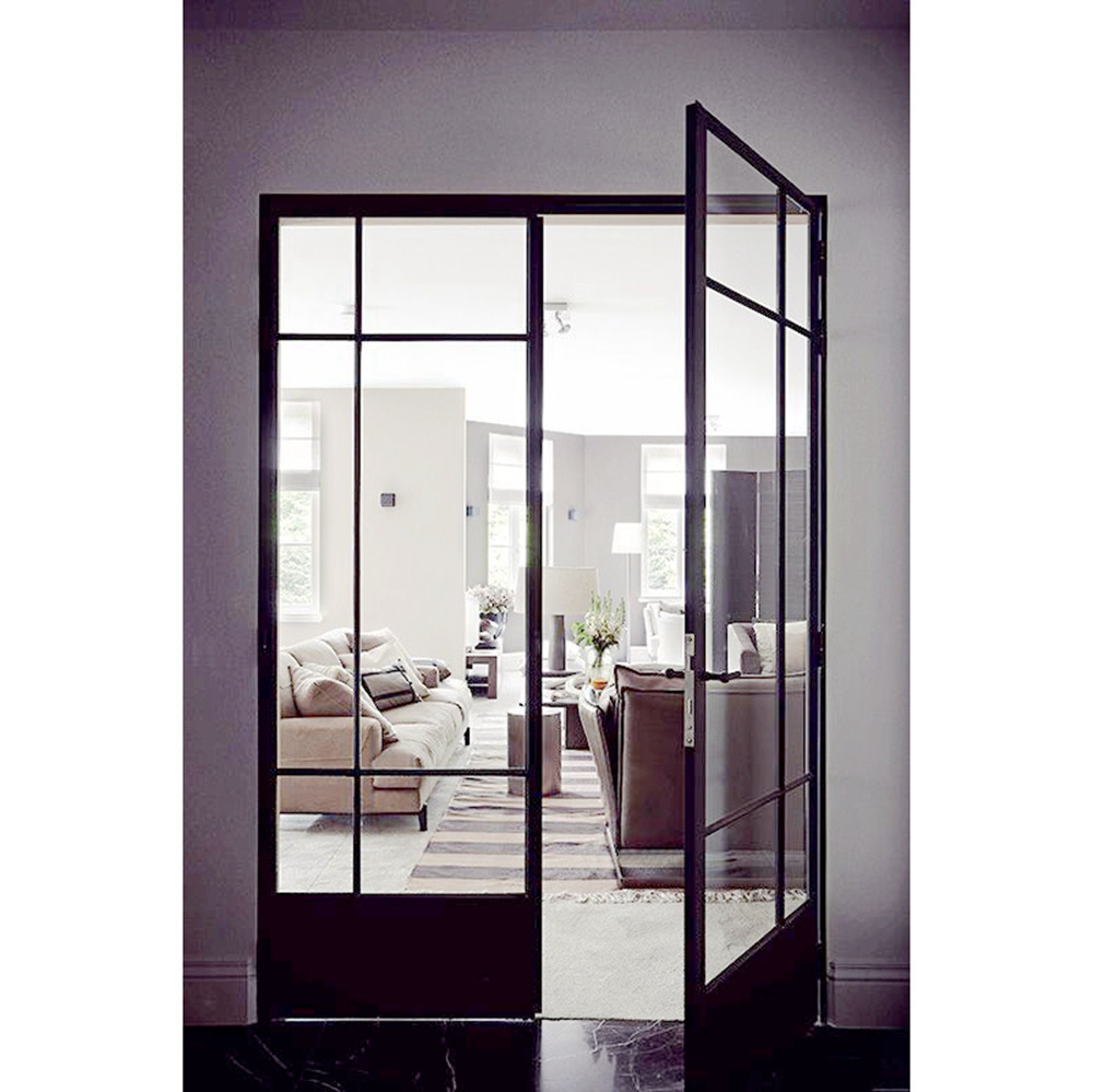 casement aluminum glass loft 5' french doors interior