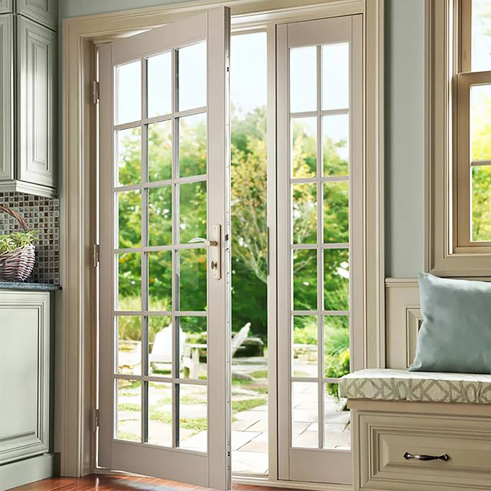 nigeria white swing aluminum single tempered glass french double open casement wood front entry interior doors