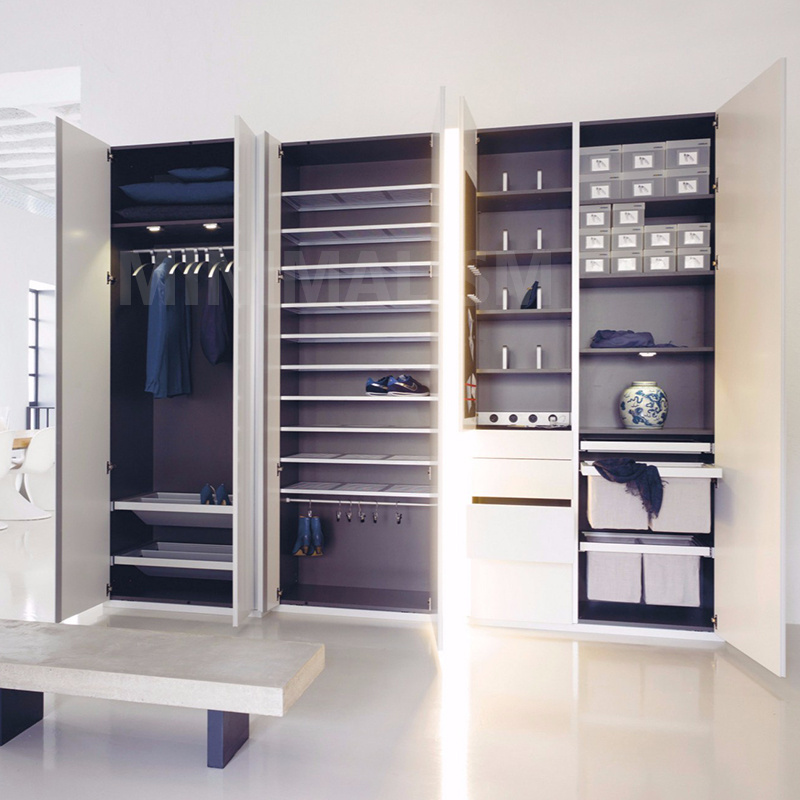 Multifunctional with sliding door portable pvc plastic minimalist wardrobe cabinet wood with wheels