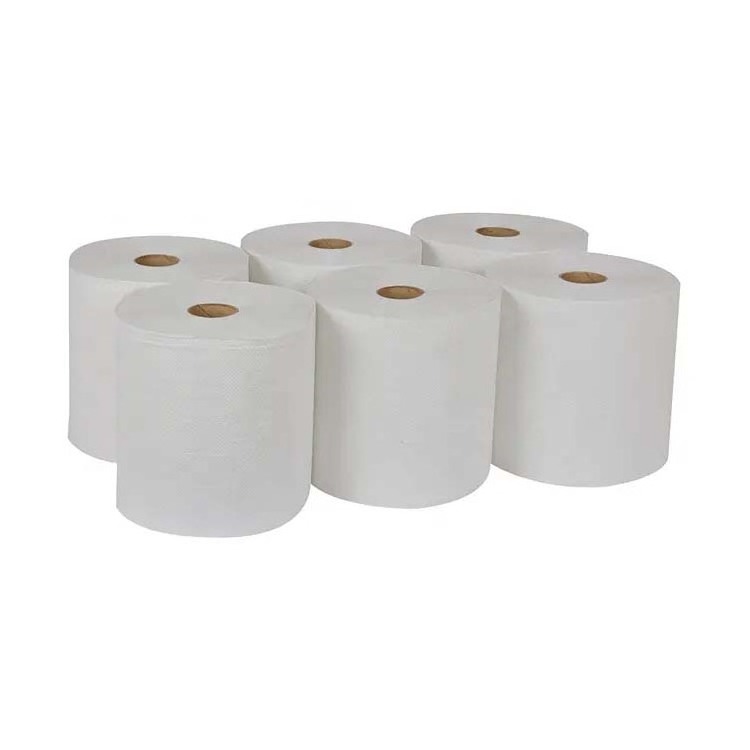 100% Virgin Pulp White Commercial Paper Hand Towel Roll With Dot Embossing