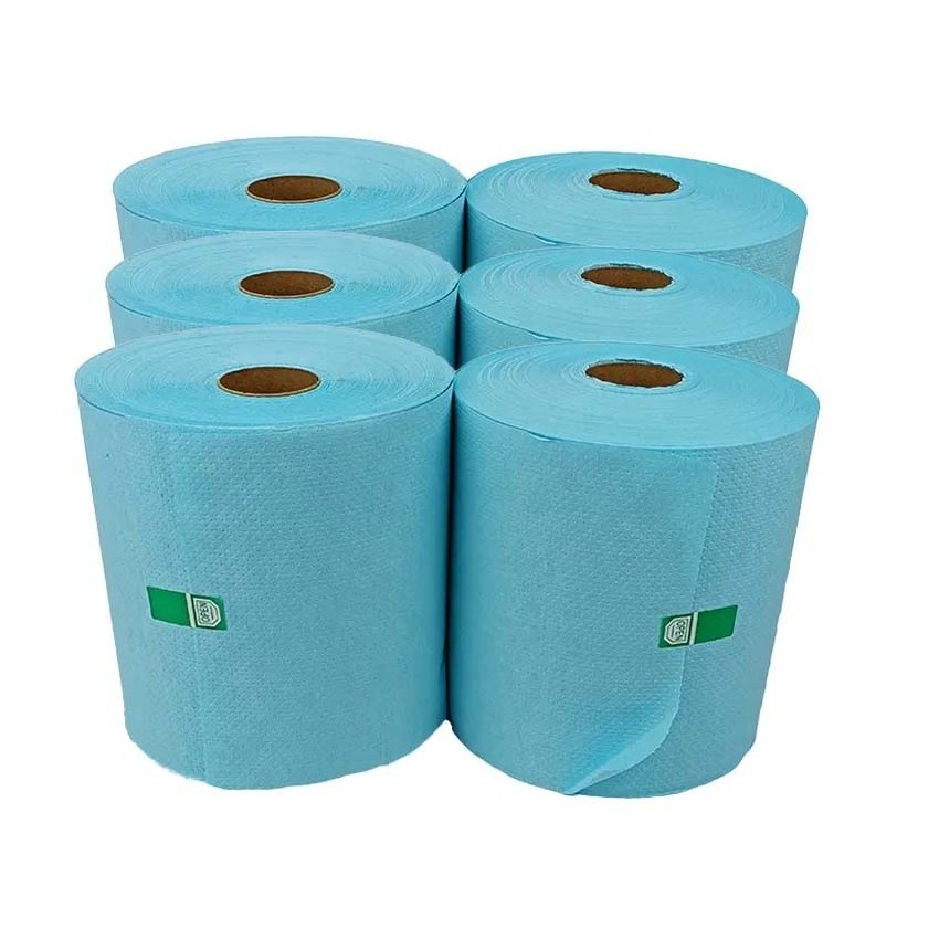 Factory Price Nice Quality Bright Paper Towel 1ply Industrial Hand Towel Paper Blue Roll