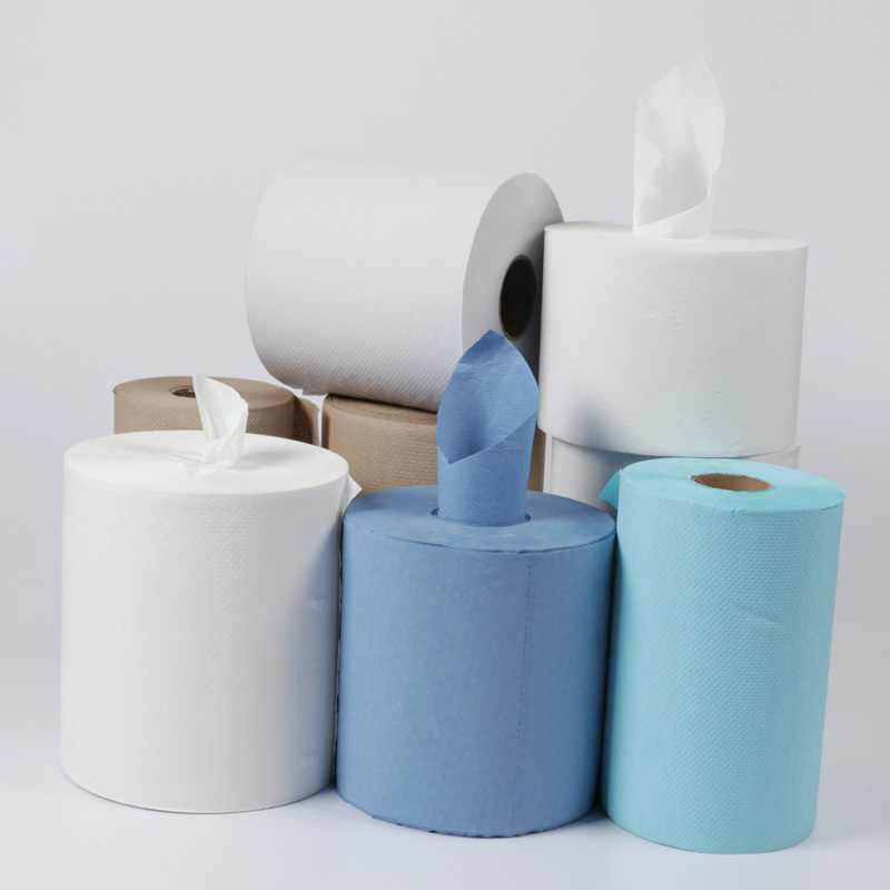 Factory Price Nice Quality Bright Paper Towel 1ply Industrial Hand Towel Paper Blue Roll