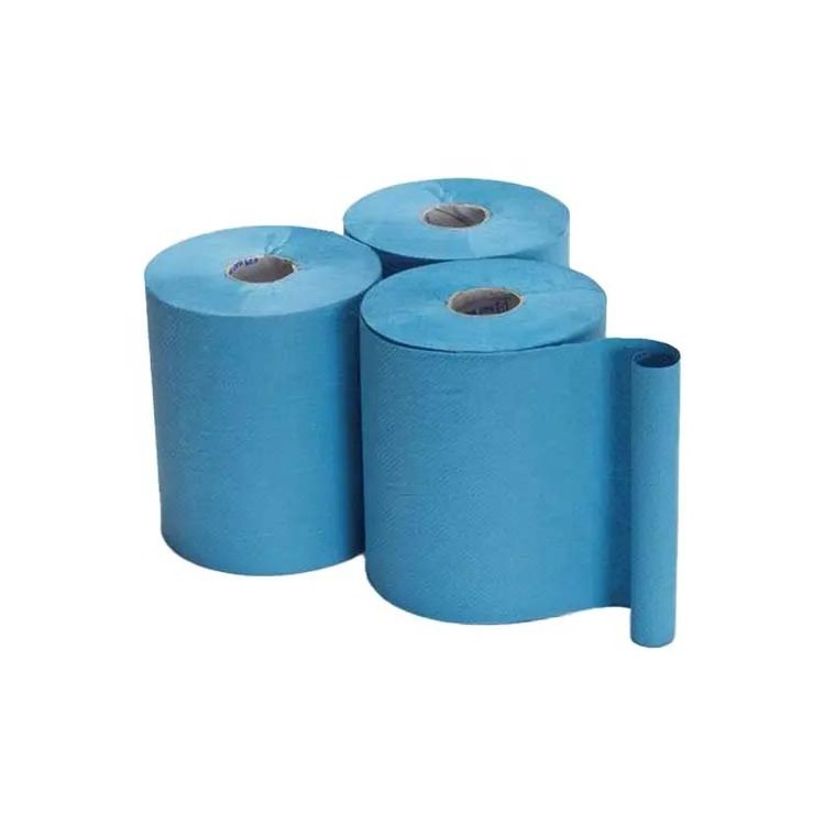 Factory Price Nice Quality Bright Paper Towel 1ply Industrial Hand Towel Paper Blue Roll