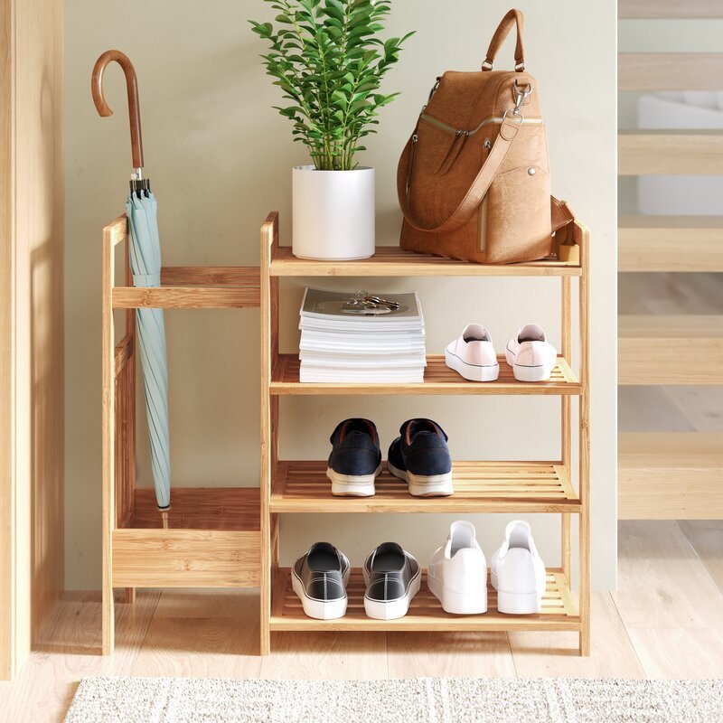 Amazing Shoe Rack Online 4 tier Umbrella Stand Multifunctional Large Space Shoe Rack Entryway Bamboo Shoe Rack