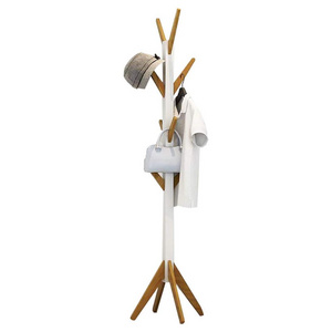 Multifunctional Style Home Wooden Coat Stand With Eight Hook  Coat Stand Bamboo Wooden Coat Racks