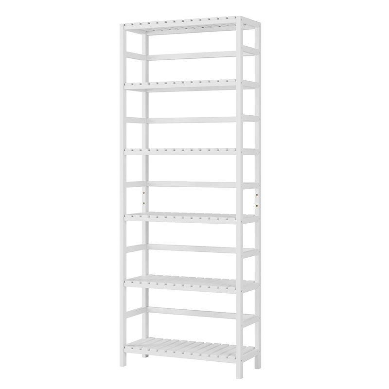 New Product Free Standing Storage Shelves Organizer 6 Tiers  Bamboo Adjustable Tall Bookcase Book Shelf