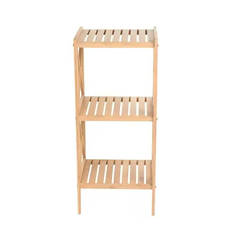 Manufacturers Practical Bamboo Storage Unit Wooden Storage Shelves Bamboo Bathroom Shelf With 3 Tiers