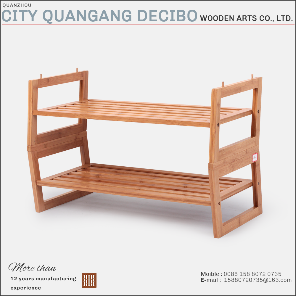 new design modern two tier wooden shoe rack cover for sale