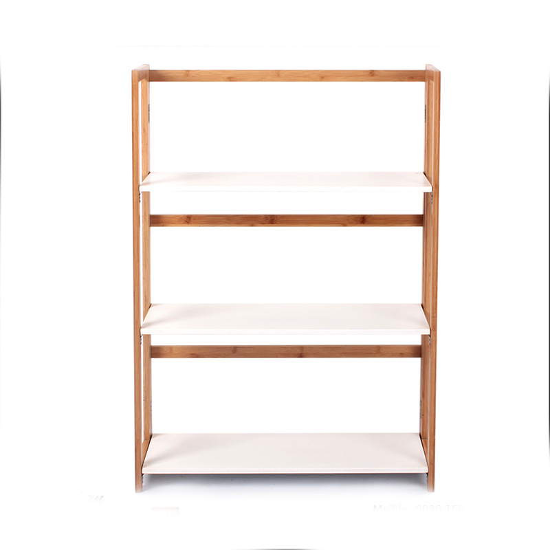 new design  china export 3 tier foldable food wooden storage shelf