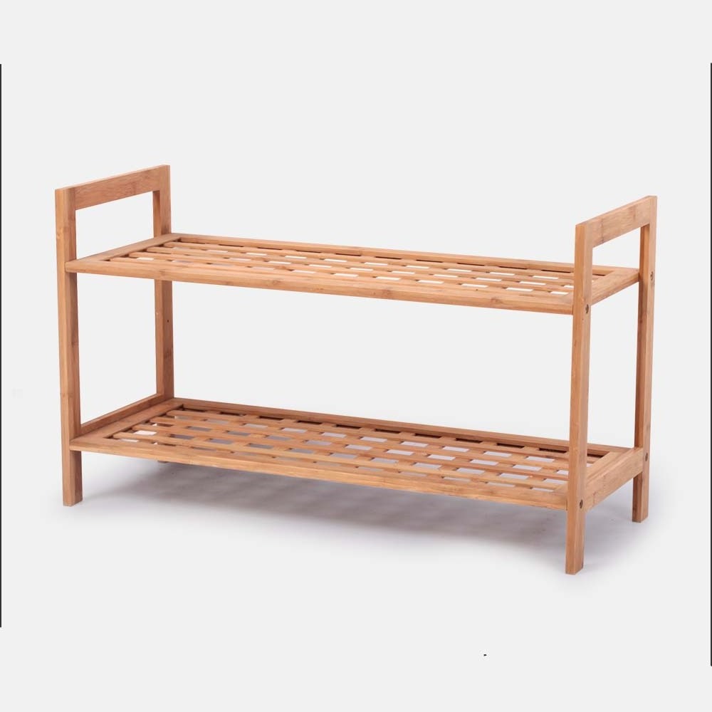 New Arrival Two Tier Modern Vintage Wooden Shoe Rack