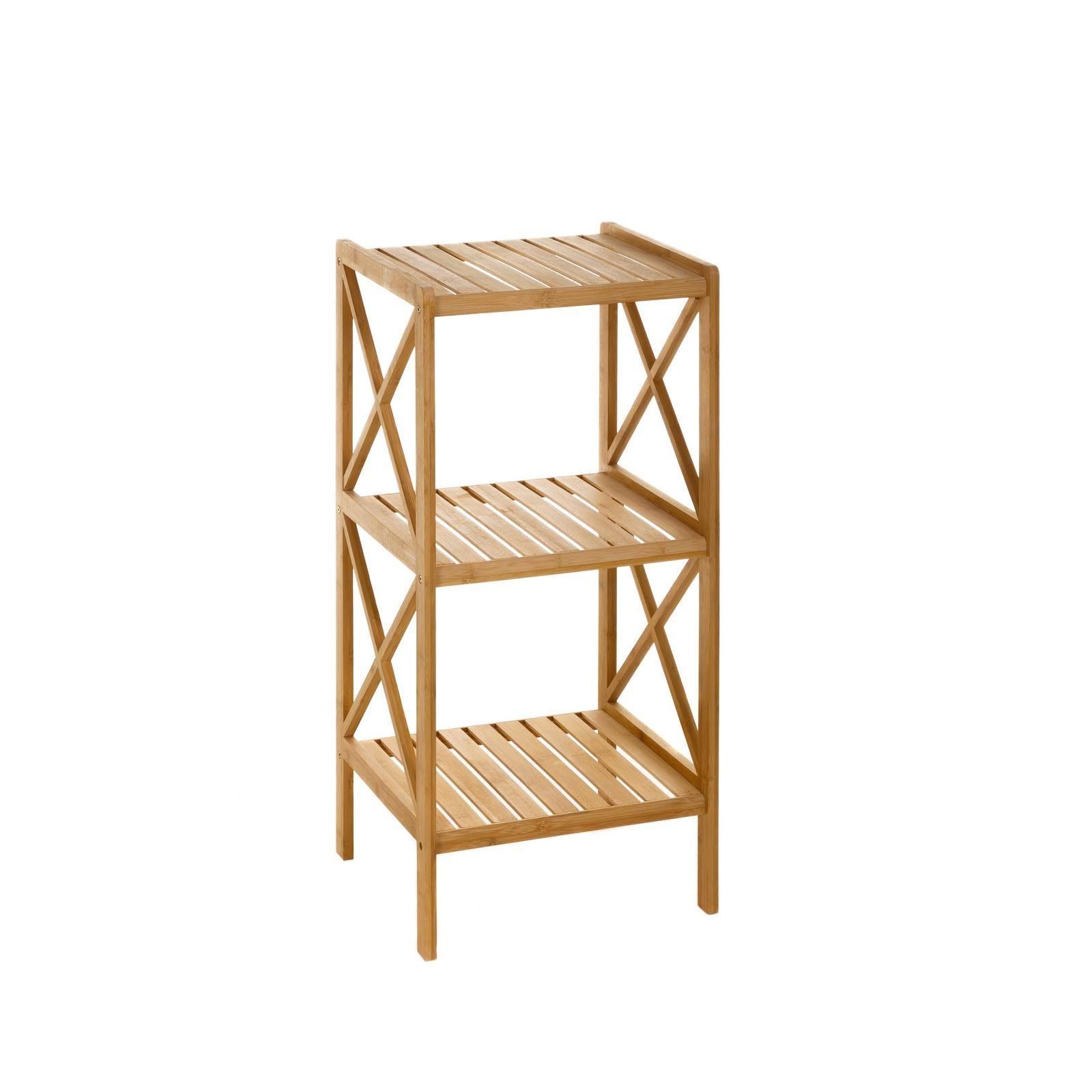 Manufacturers Practical Bamboo Storage Unit Wooden Storage Shelves Bamboo Bathroom Shelf With 3 Tiers