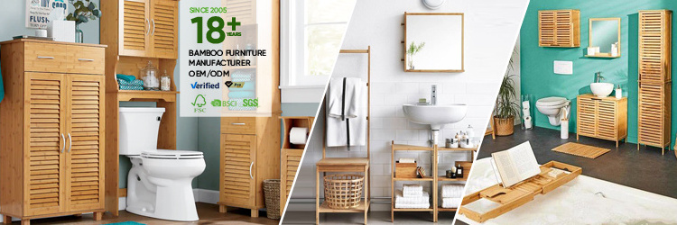 Manufacturers Practical Bamboo Storage Unit Wooden Storage Shelves Bamboo Bathroom Shelf With 3 Tiers