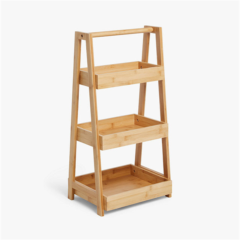 Modern  Waterproof  Easy To Move Foldable Storage Shelf Easy Install  Bamboo 3 Tier Bathroom Caddy