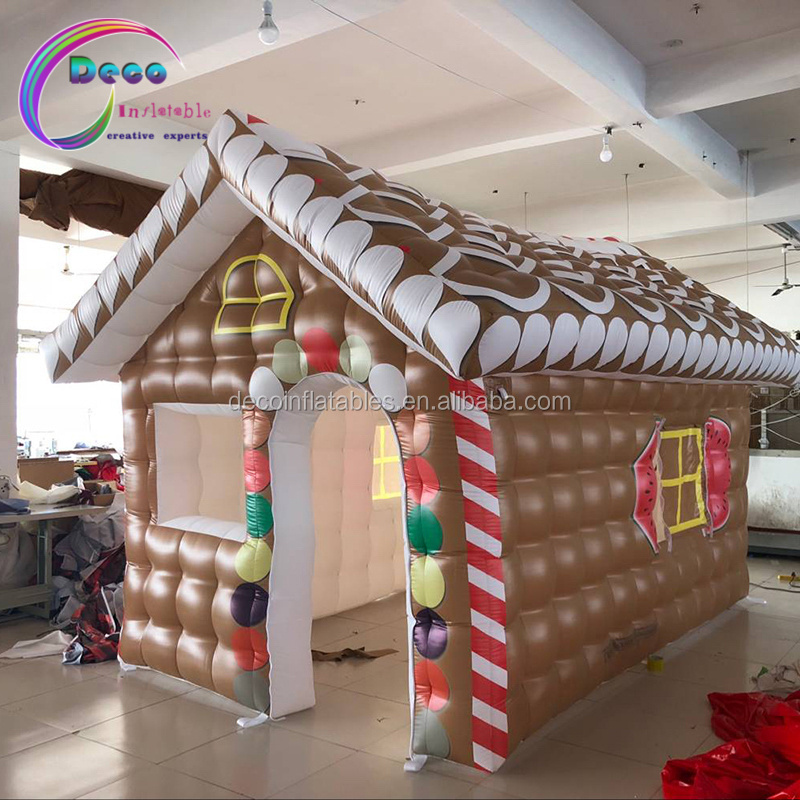 Outdoor christmas Decoration Blow Up inflatable Santa Grotto Inflatable Christmas House