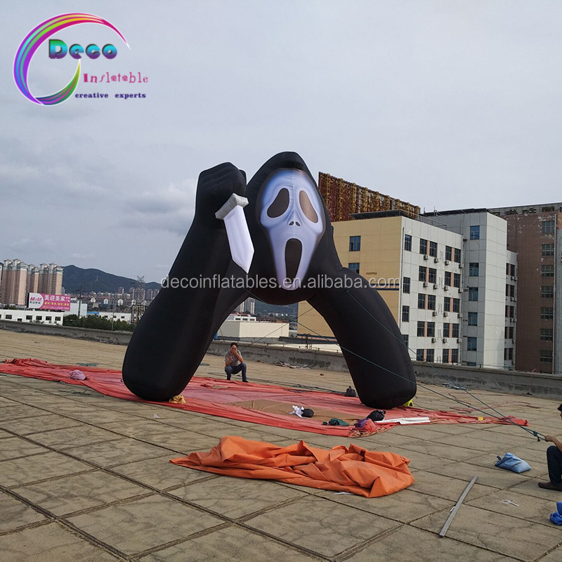 halloween decoration scary ghost holding a knife inflatable ghost halloween arch