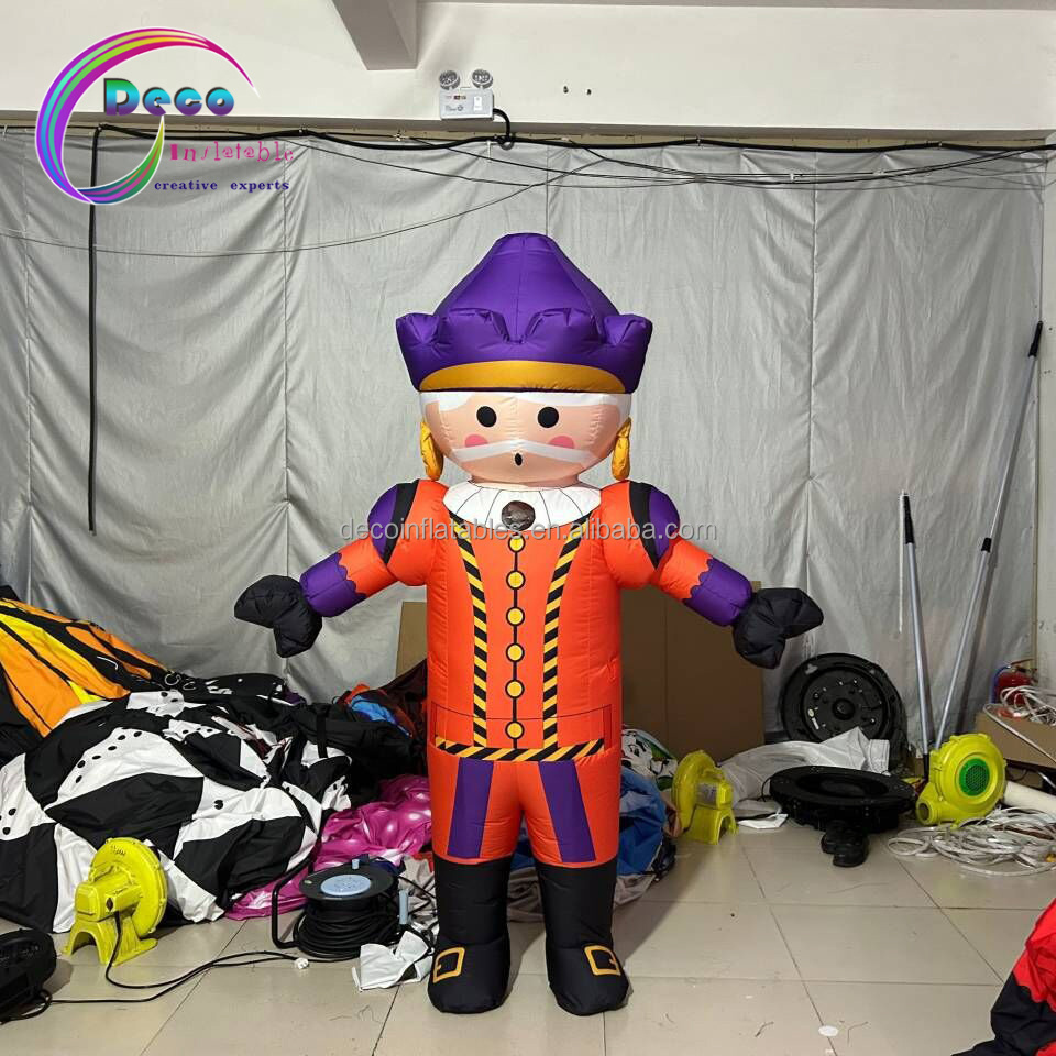 Inflatable Cartoon Character Costume Orange Clothes Purple Hat Inflatable Prince Costume