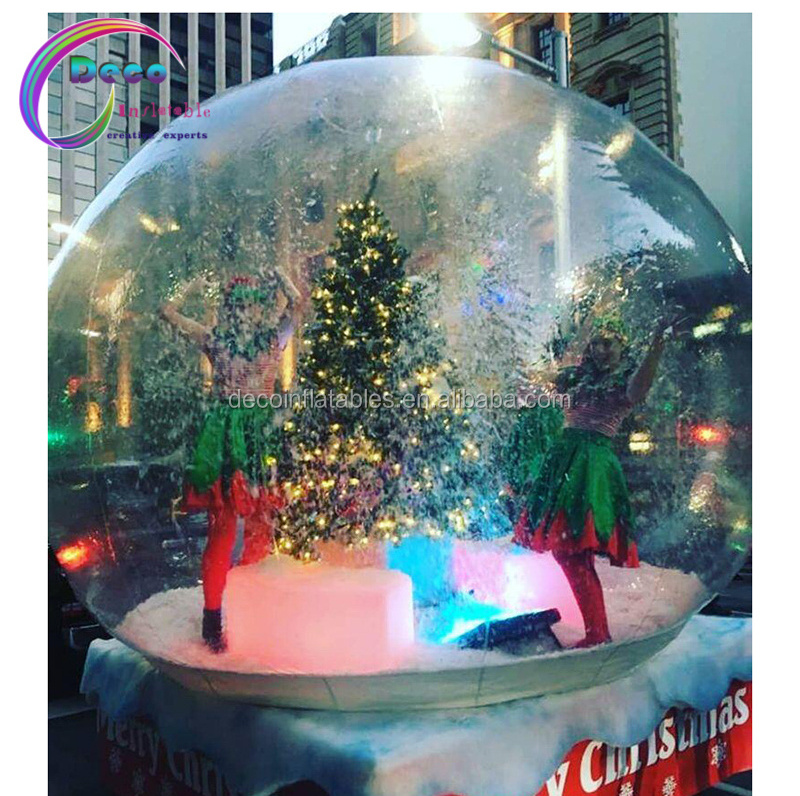 Giant Christmas Inflatable Human Size Snow Globe Ball With Tunnel For Decoration