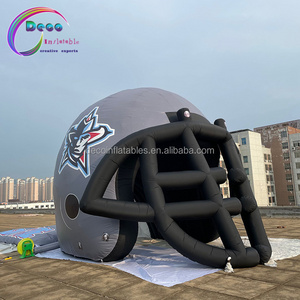 Printed club logo inflatable football helmet sport game props tunnel inflate tunnel for rental