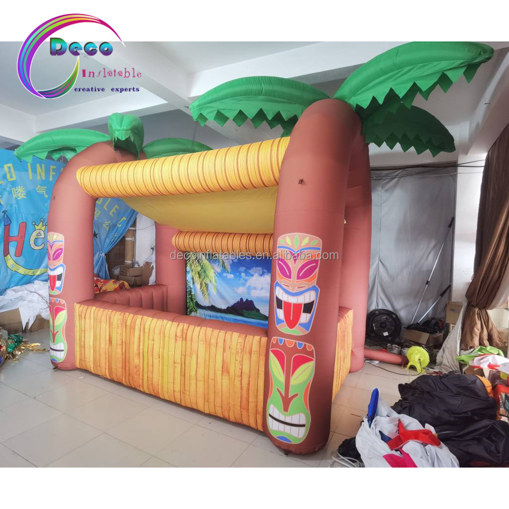 Beach Inflatable Beverage stand Coconut Tree Shaped Concession Stand Tent Inflatable Tiki Bar