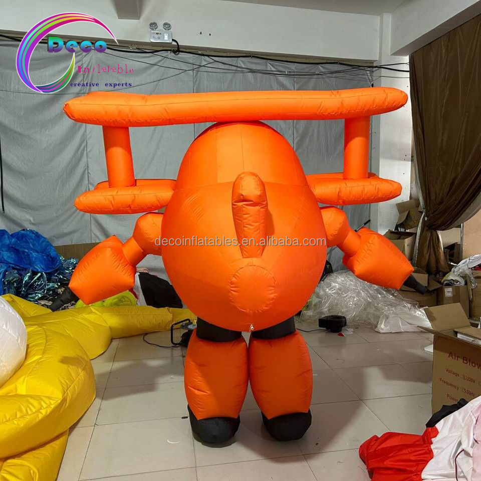 Custom Colourful Cartoon Costume orange Inflatable Aircraft Costume