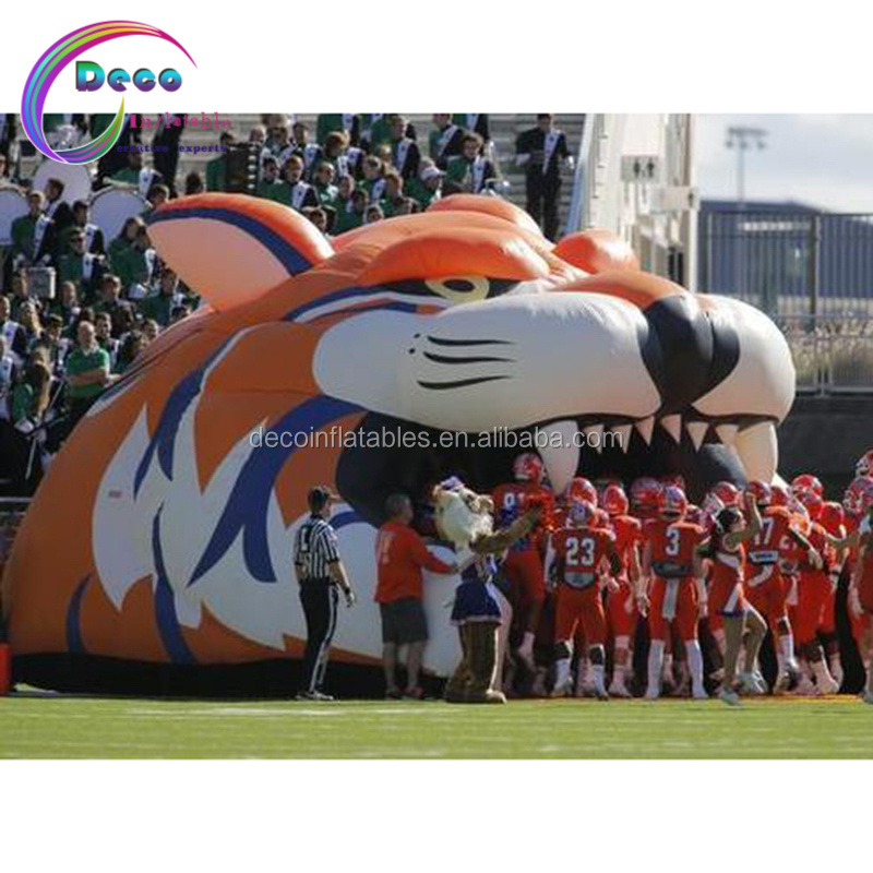 Inflatable Tiger Tunnel Sport Football Tunnel Entrance with Air Blower for Event