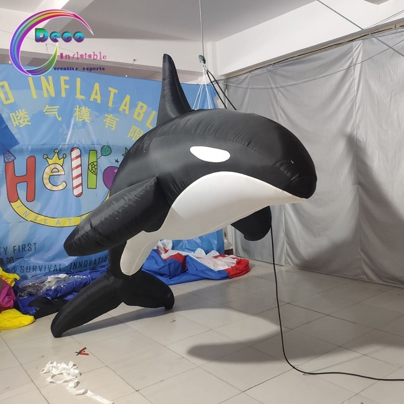 Blow Up Yard Decoration Inflatable Whale Indoor Outdoor Black Inflatable Killer Whale