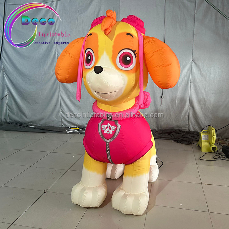 Hot Sale Inflatable Cartoon Animal Model Pink Inflatable Dog