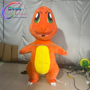 Parade Inflatable Plush Animal Costume Orange Inflatable Dinosaur Costume