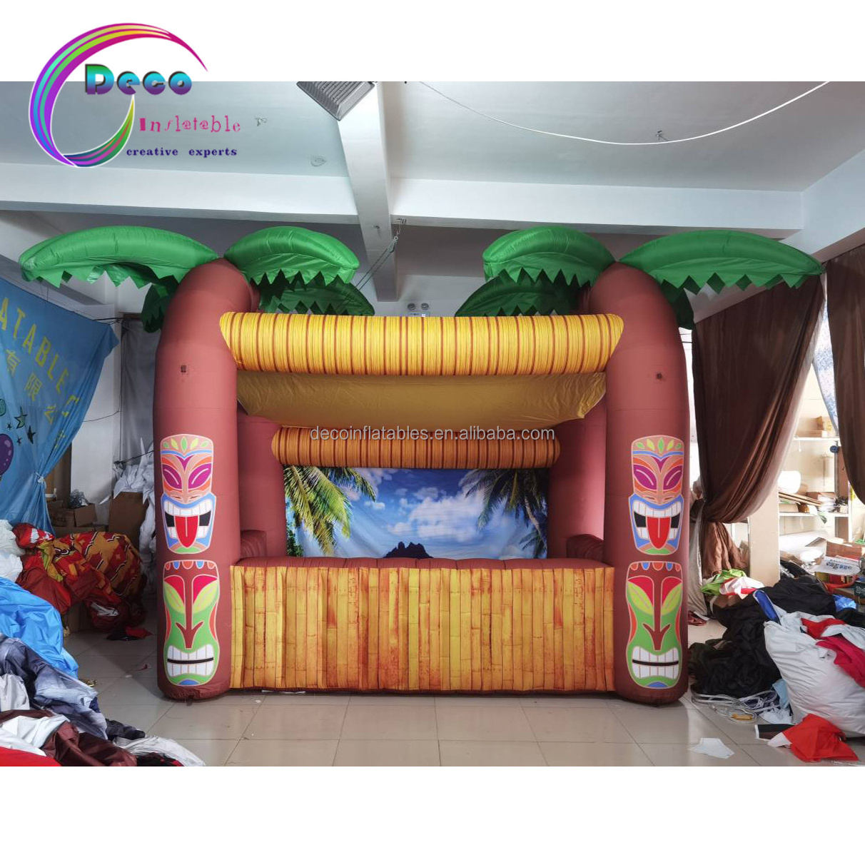 Beach Inflatable Beverage stand Coconut Tree Shaped Concession Stand Tent Inflatable Tiki Bar