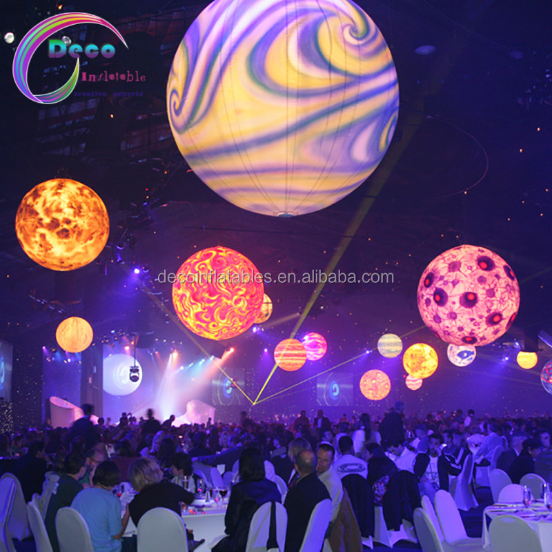 Best PVC inflatable planets for decoration, hanging solar system nine planet balls for party