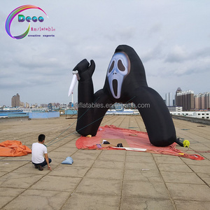 halloween decoration scary ghost holding a knife inflatable ghost halloween arch