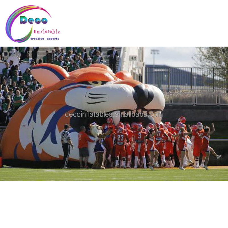 giant inflatable tiger head mascot tunnel inflatable sport tunnel inflatable football tunnel