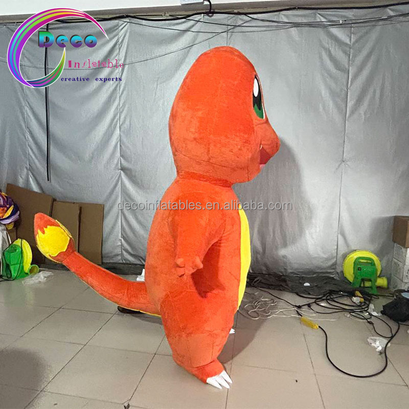 Parade Inflatable Plush Animal Costume Orange Inflatable Dinosaur Costume