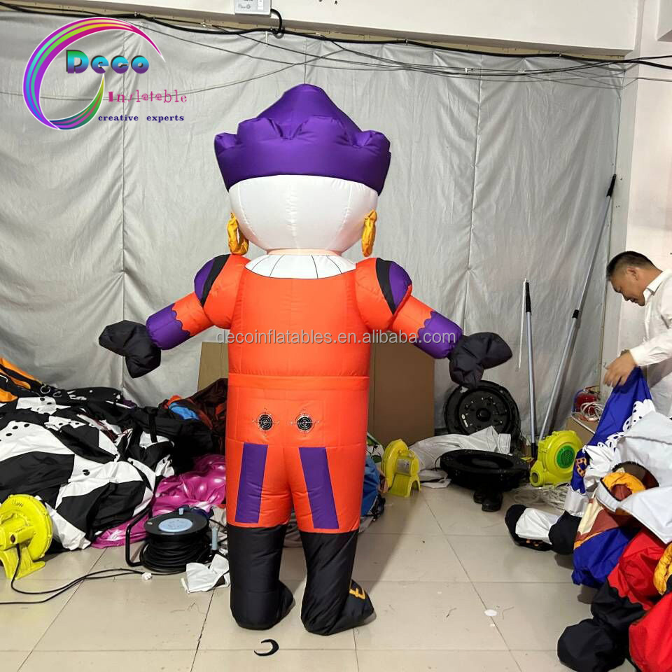 Inflatable Cartoon Character Costume Orange Clothes Purple Hat Inflatable Prince Costume