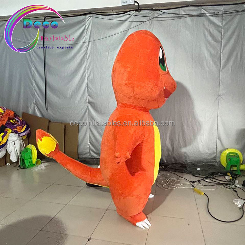 Parade Inflatable Plush Animal Costume Orange Inflatable Dinosaur Costume