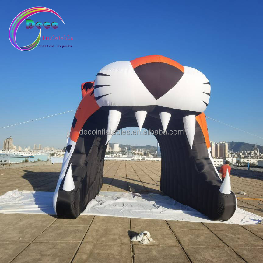 Hot Sell Inflatable Cartoon Tiger Head Passage Outdoor Exercise Inflatable Tiger Tunnel