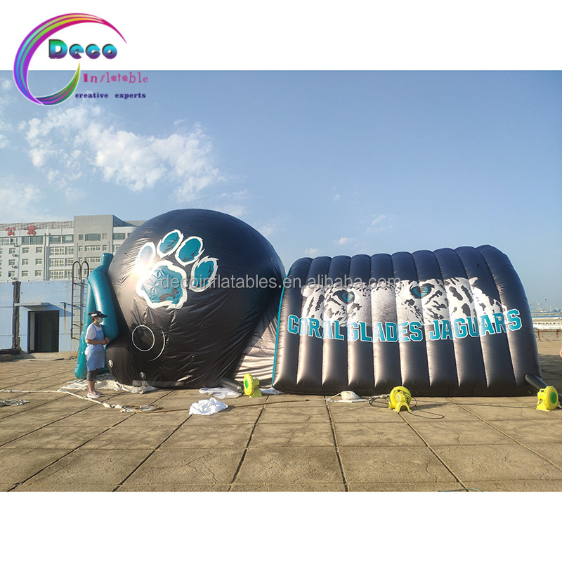 Giant outdoor used inflatable sports tunnel / American football tunnel / inflatable player helmet for customized