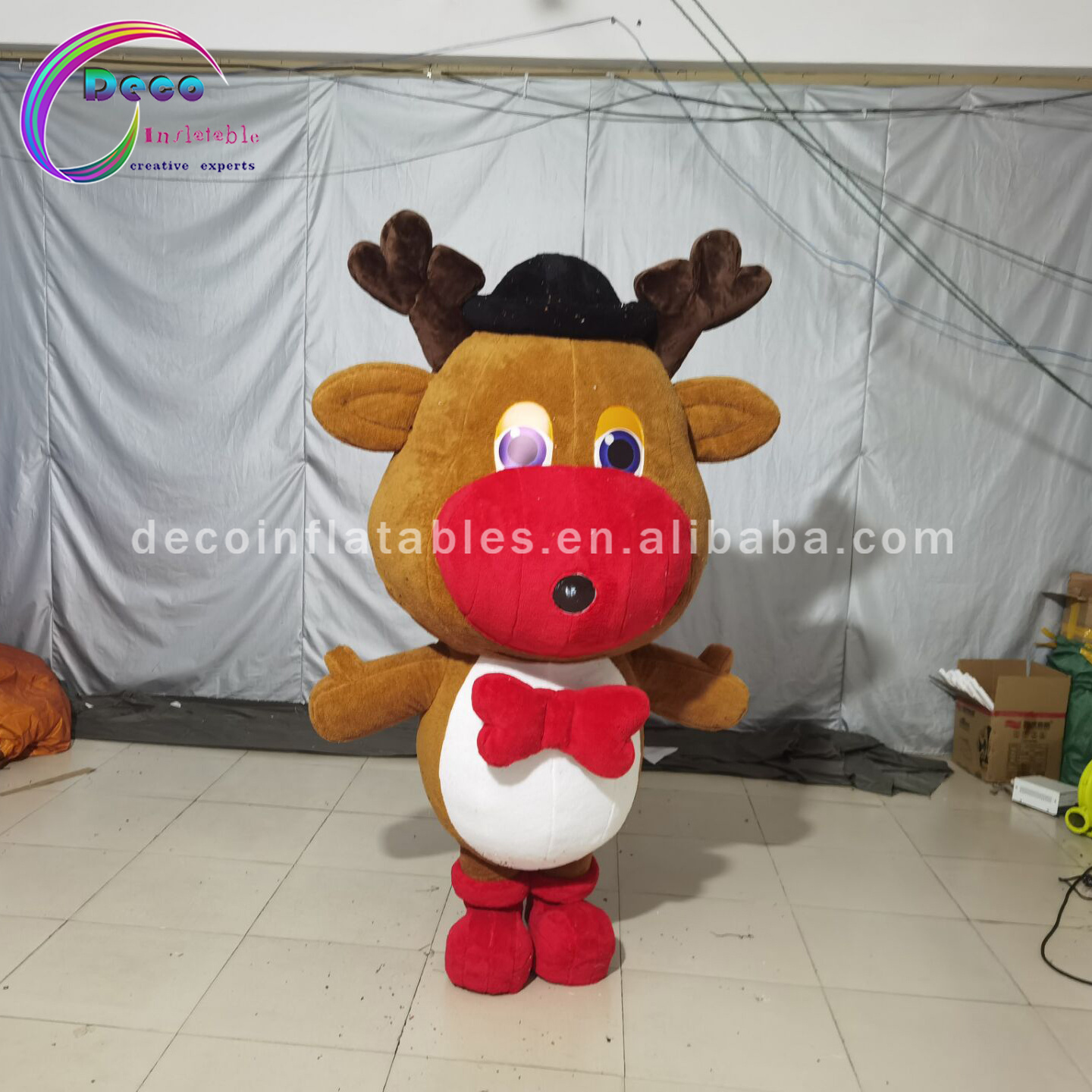 Parade Event movable inflatable reindeer costume Walking Inflatable Christmas mascot Costume