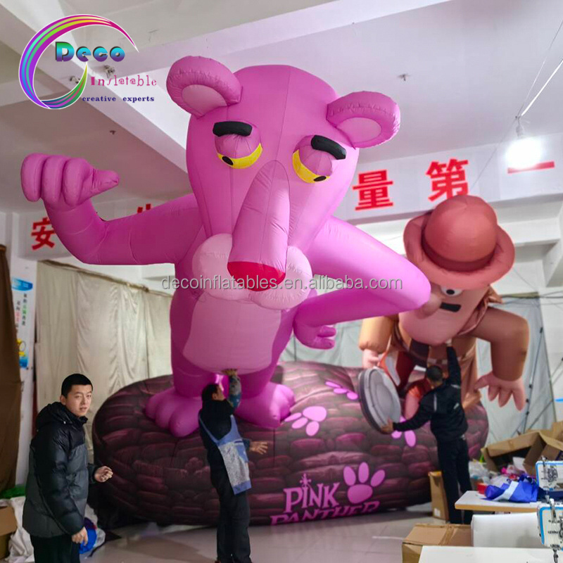 Giant Inflatable Animal Model Pink Inflatable Panther