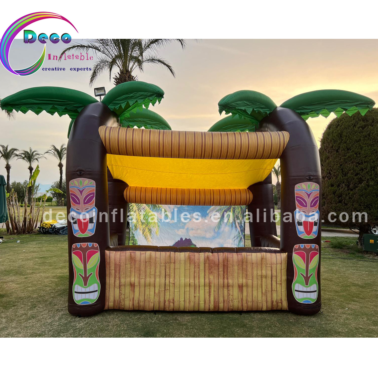 Inflatable Tiki Bar Giant Inflatable Bamboo Style Tiki Bar